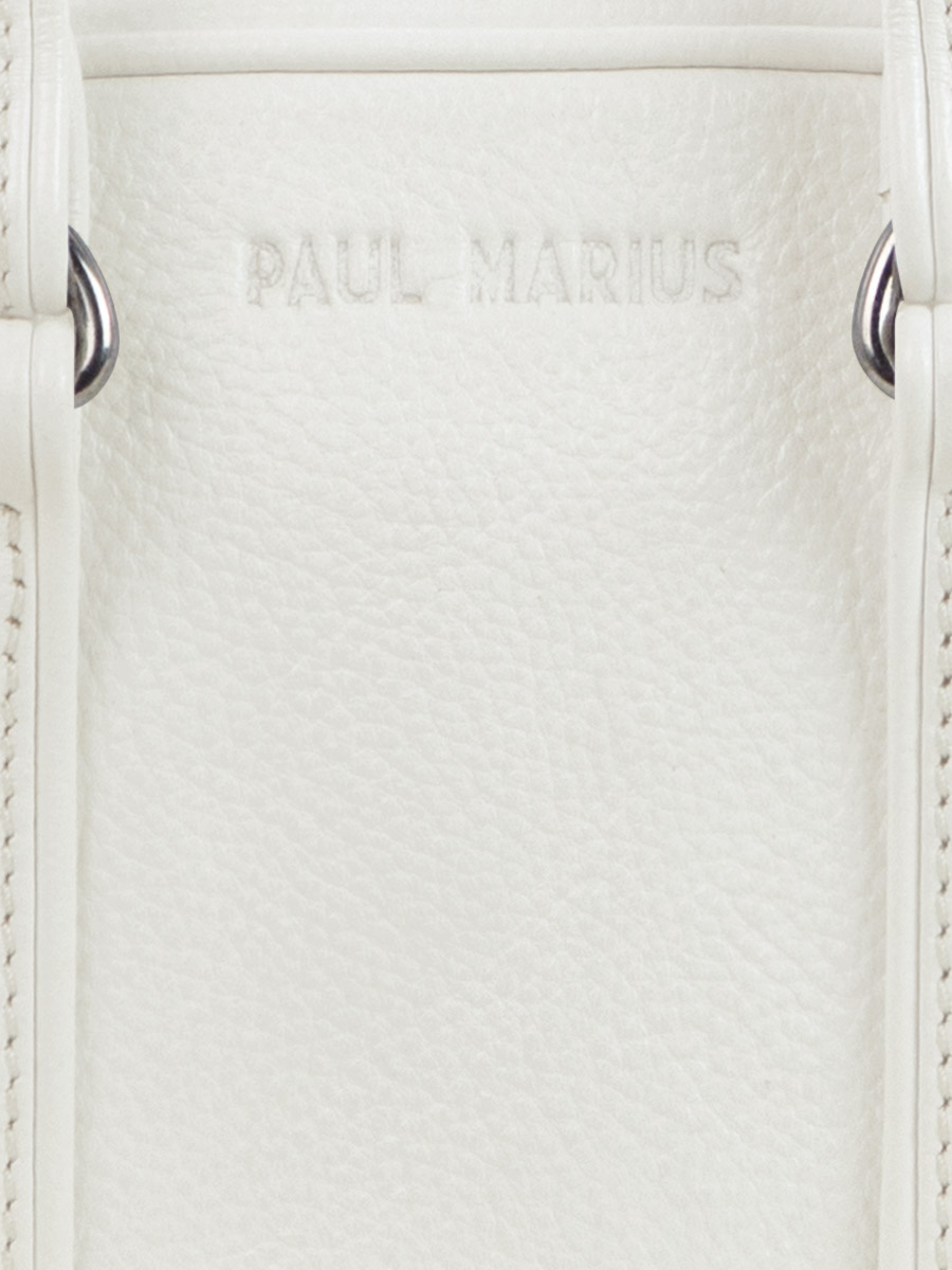 photo-vue-zoom-matiere-sac-main-cuir-blanc-lemini-bowling-vedette-paul-marius-w45xs-w