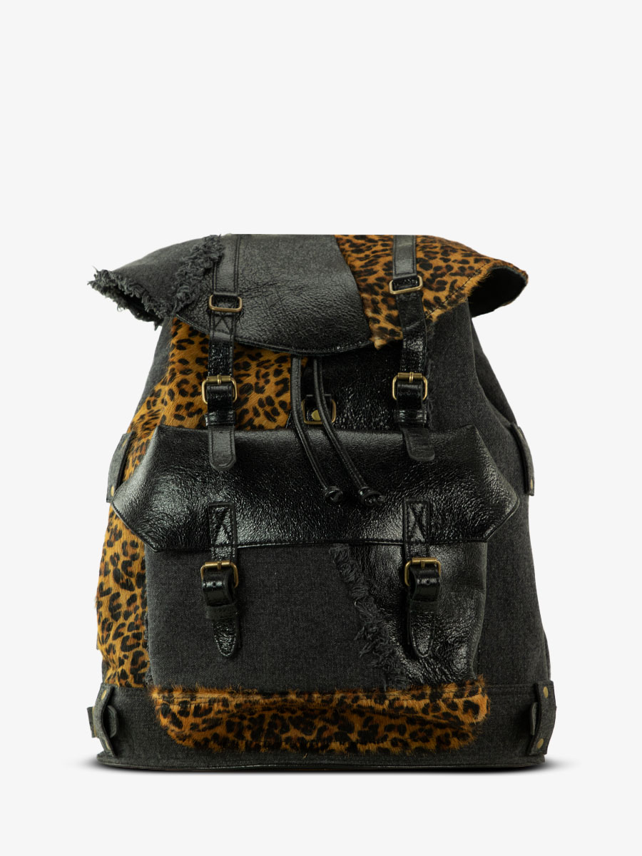 photo-vue-de-face-sac-a-dos-cuir-femme-leopard-noir-monlegionnaire-chimere-denim-noir-paul-marius-bbp-ch-b-denim